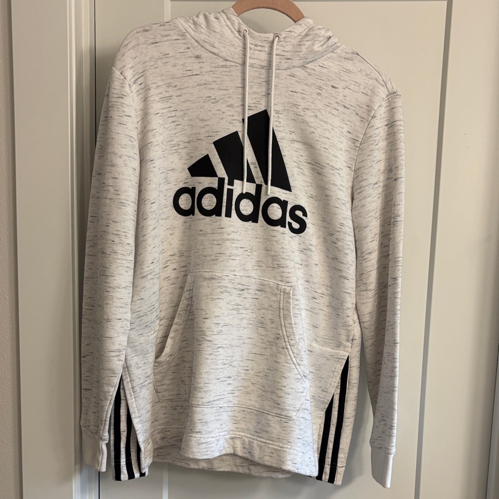 Adidas Heathered Gray and Black Hoodie